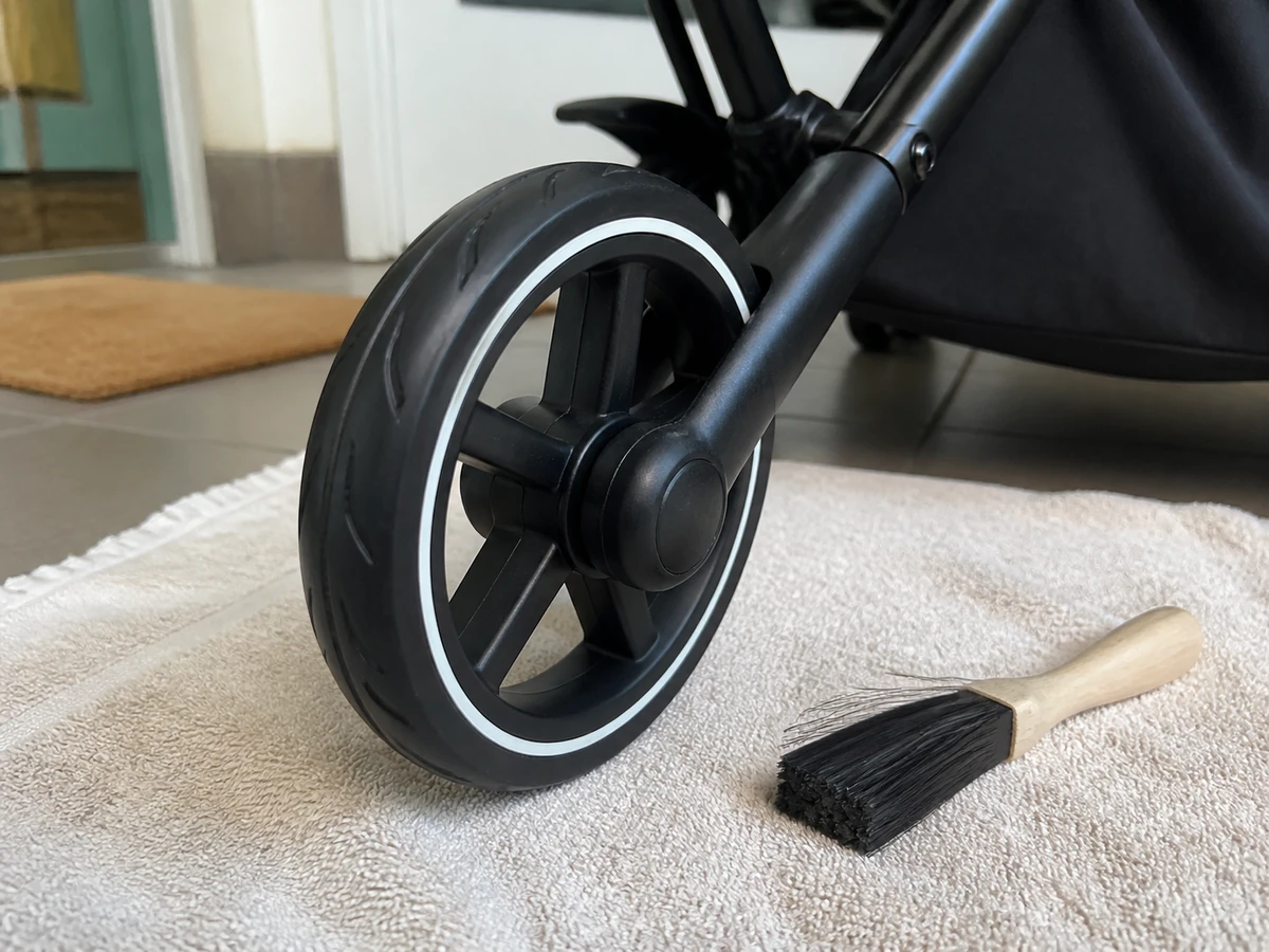 Soaking a wheel bearing or adding random oil — Brush away wrapped debris, keep bearings dry and use only approved care.