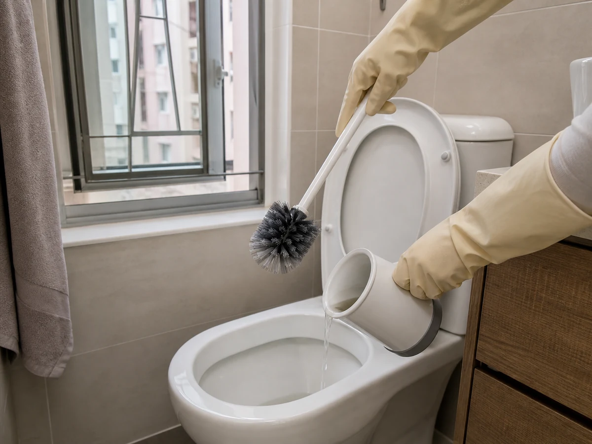 Paano Linisin ang Toilet Brush at Holder: Mag-gloves at mag-empty