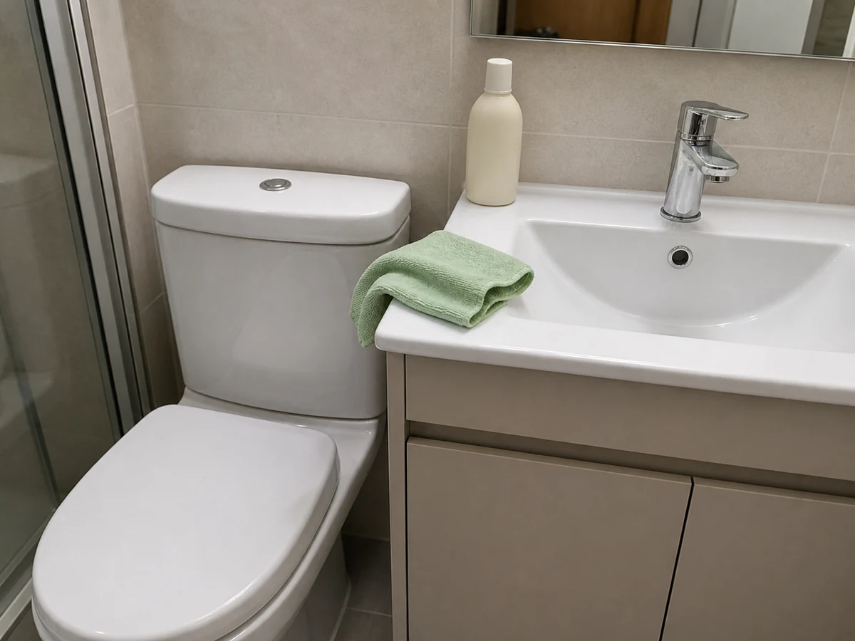 Satu lap untuk toilet dan wastafel — Pisahkan alat toilet dan simpan tersendiri.