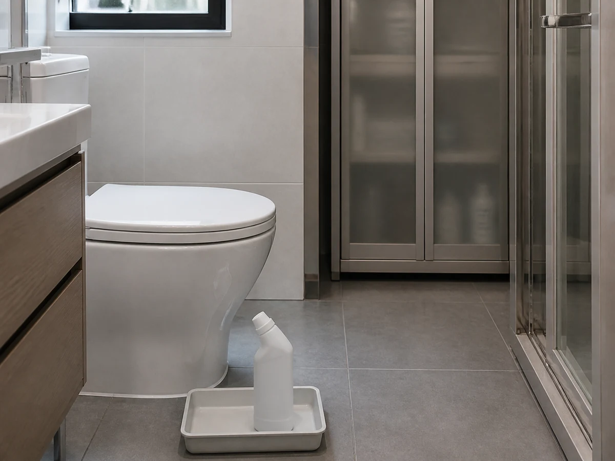 Mencampur pembersih toilet dan pemutih — Pakai satu produk sesuai label; jangan campur.