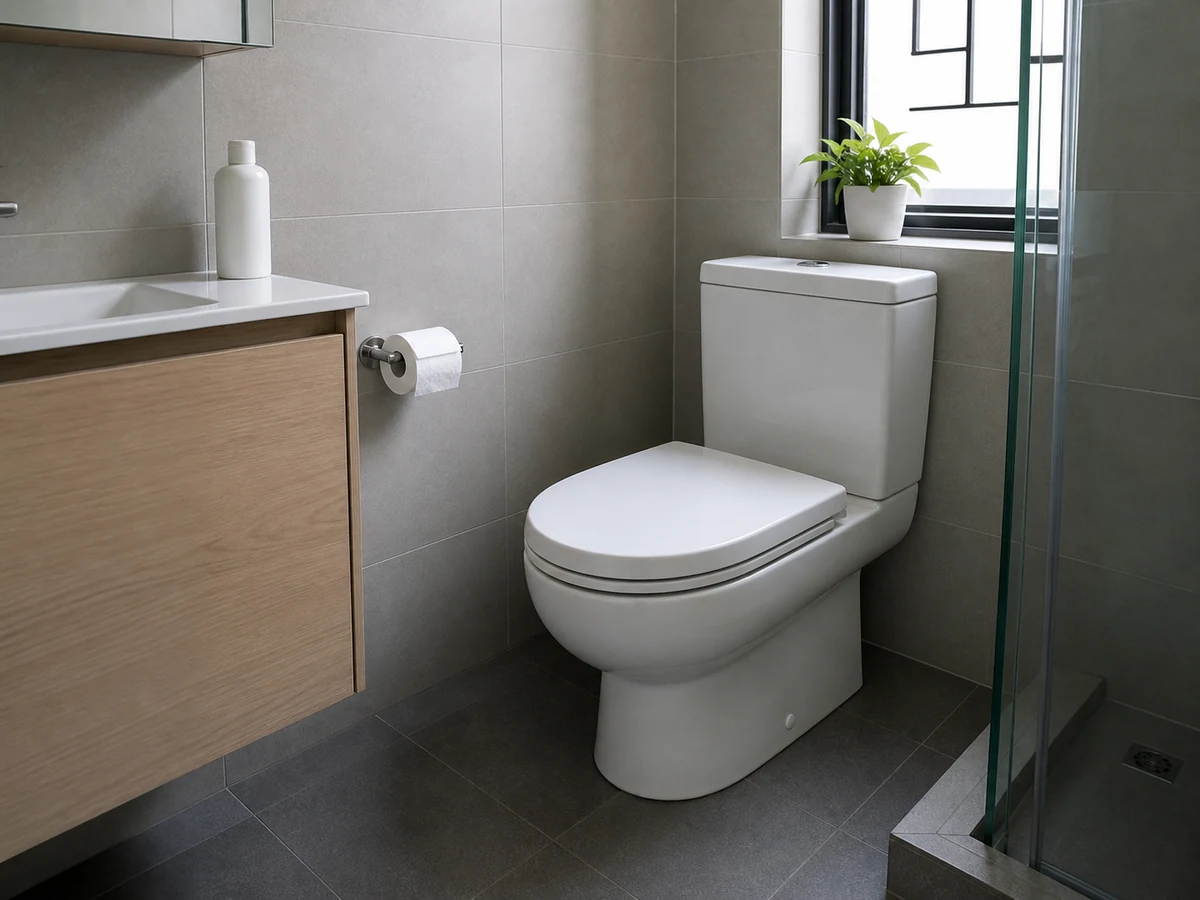 Cara Membersihkan Toilet dengan Benar: Siram kotoran dengan tutup turun