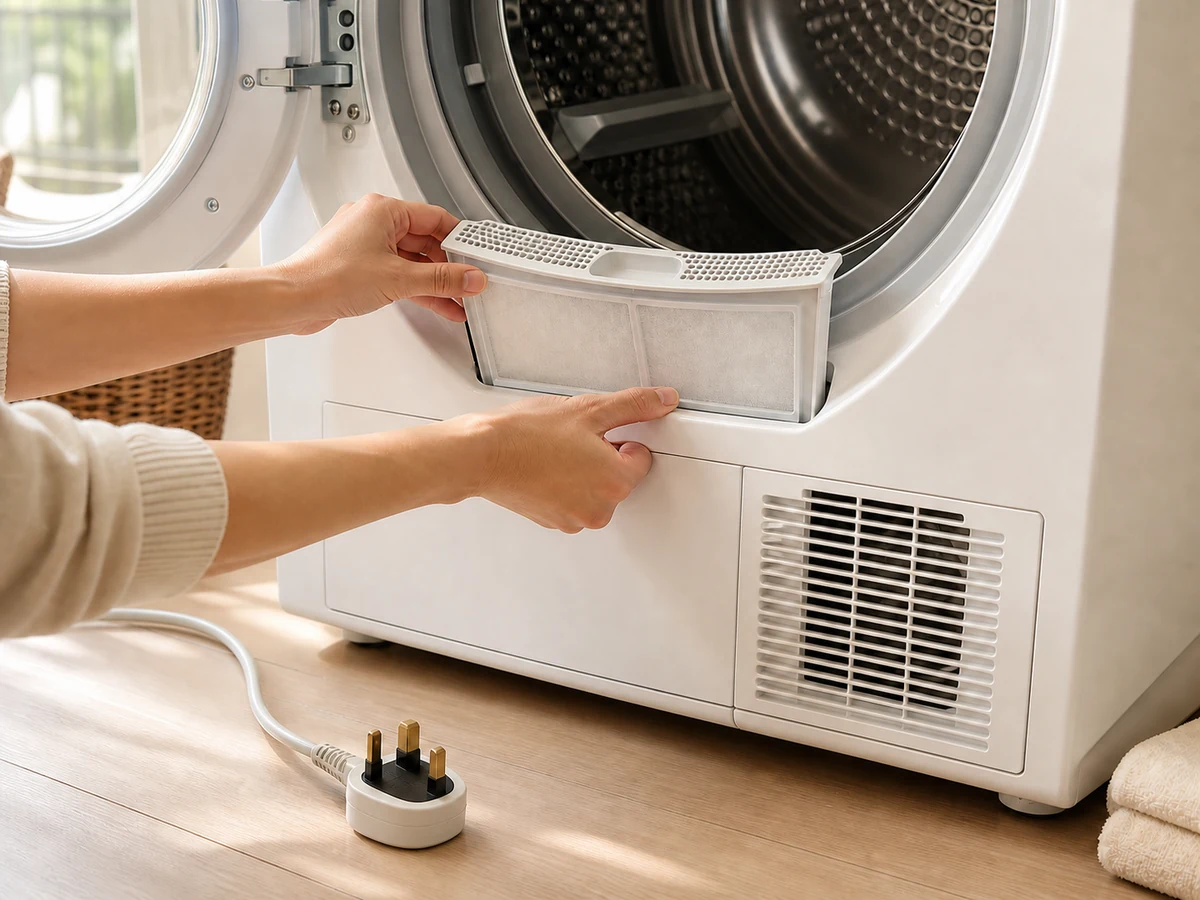 How to Clean a Tumble-dryer Lint Filter and Accessible Surfaces: Refit and check