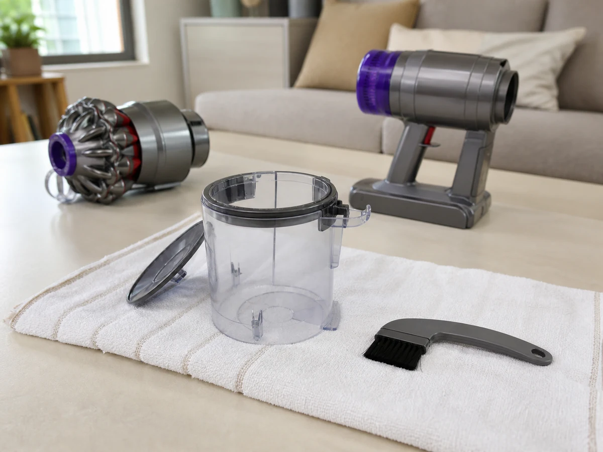 How to Clean a Vacuum Bin and Filter: Clean approved bin parts