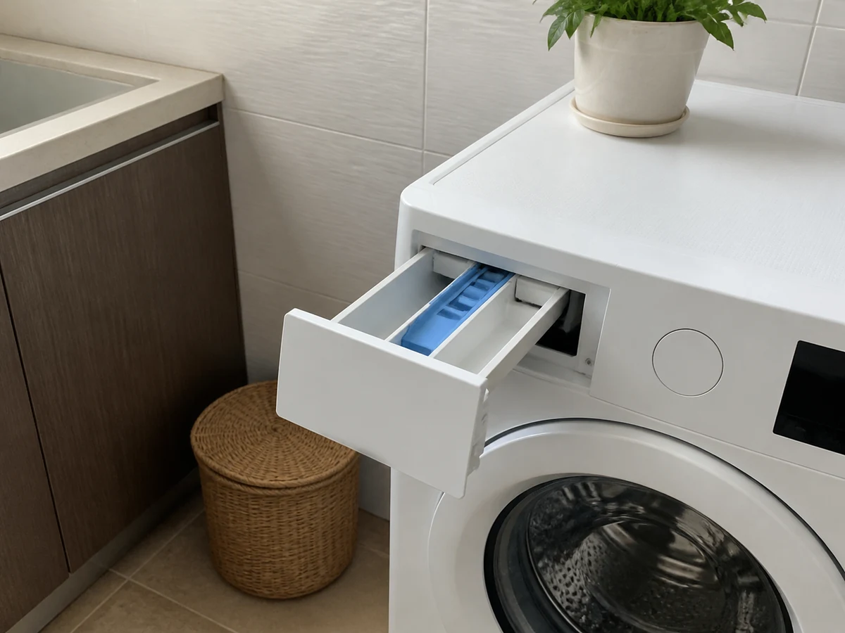 How to Clean a Washer Dispenser and Door Seal: Remove the dispenser as directed