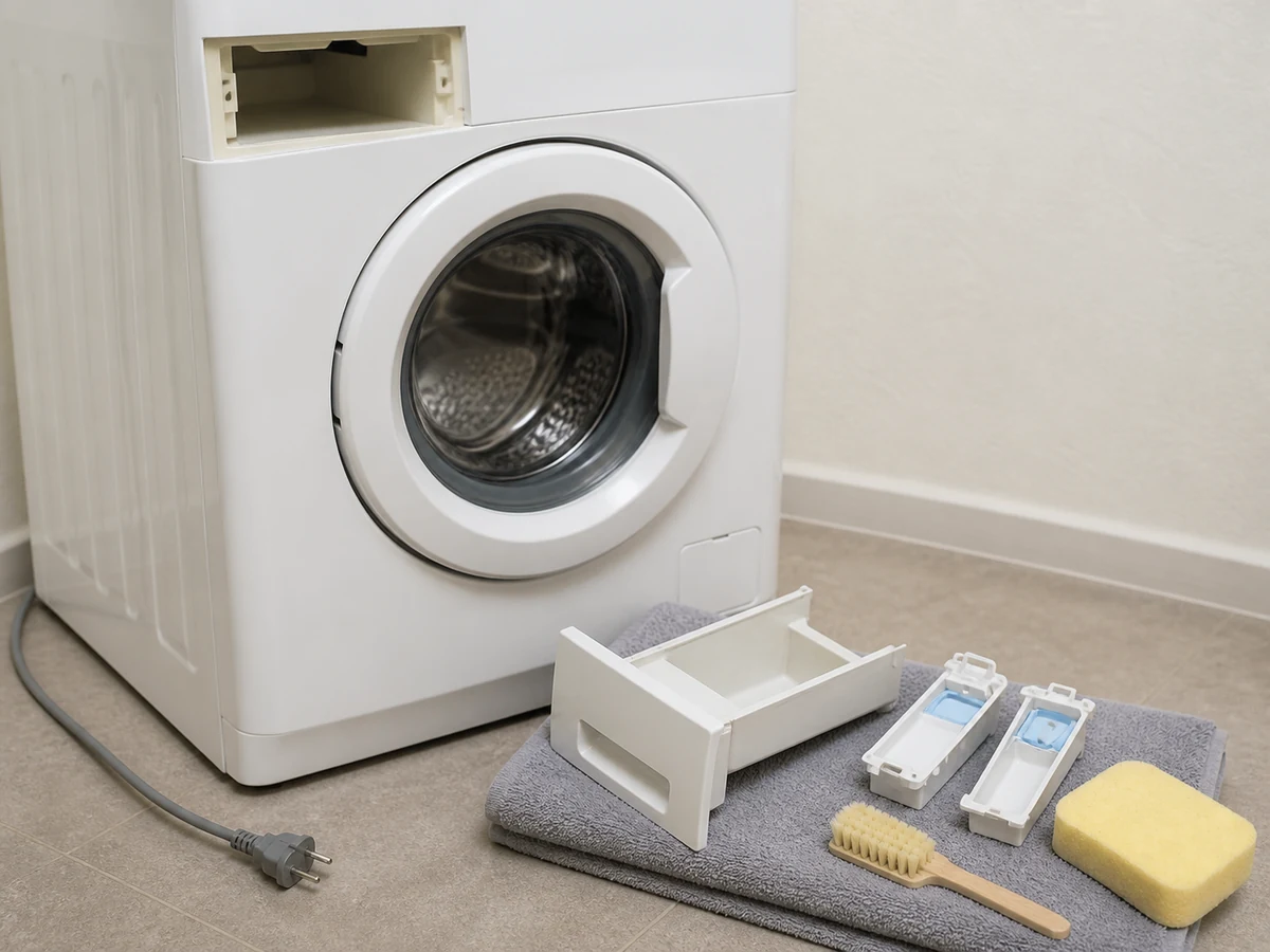 How to Clean a Washer Dispenser and Door Seal: Clean and dry the dispenser