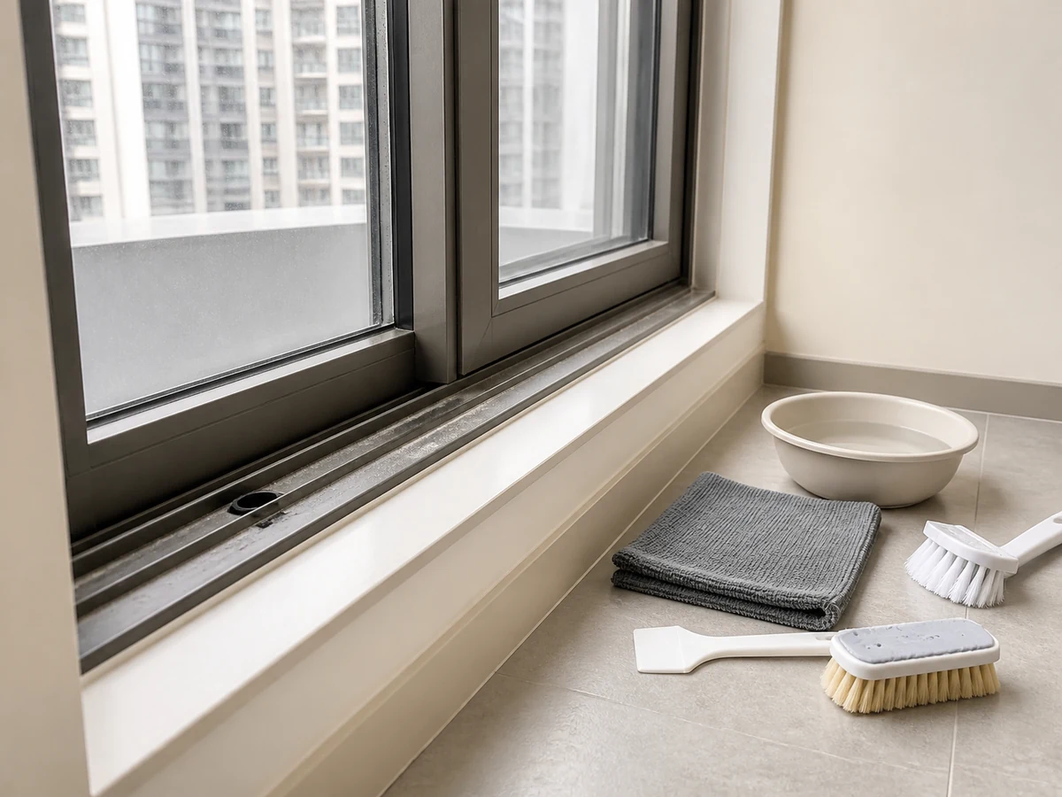 How to Clean Window Frames and Tracks: Confirm safety and window type