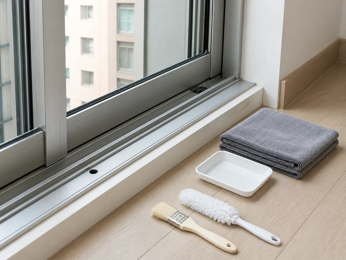 How to Clean Window Frames and Tracks: Clean tracks and drainage points