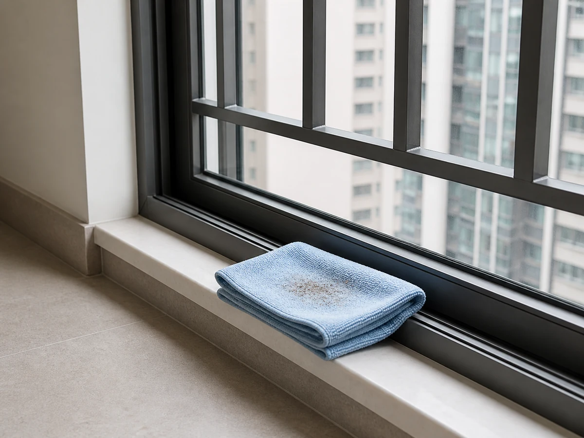 Wet wiping sa loose grit — Dry-remove muna ang particles bago ang controlled damp cleaning.