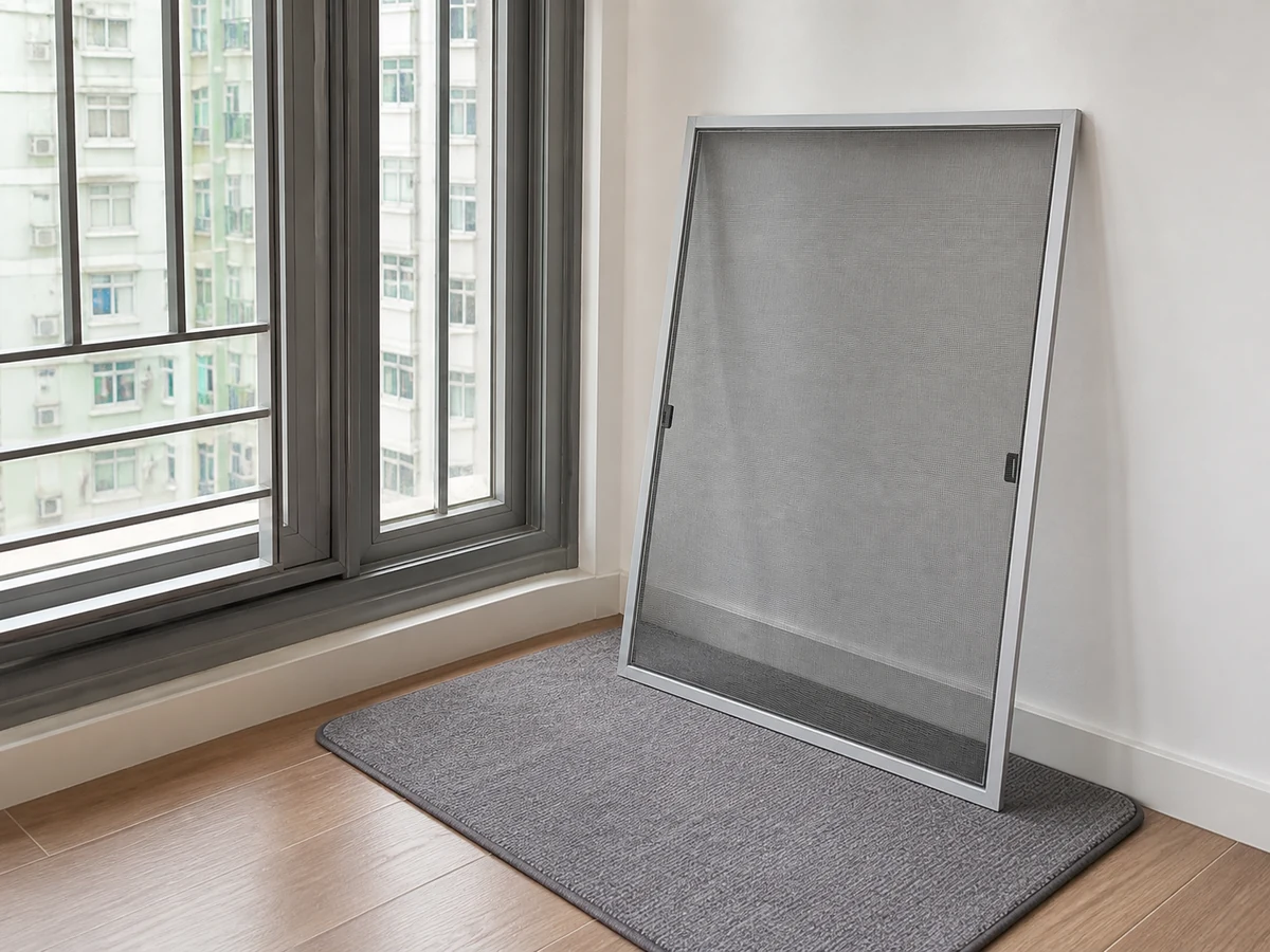 Safe completed indoor Hong Kong household scene for how to clean window screens