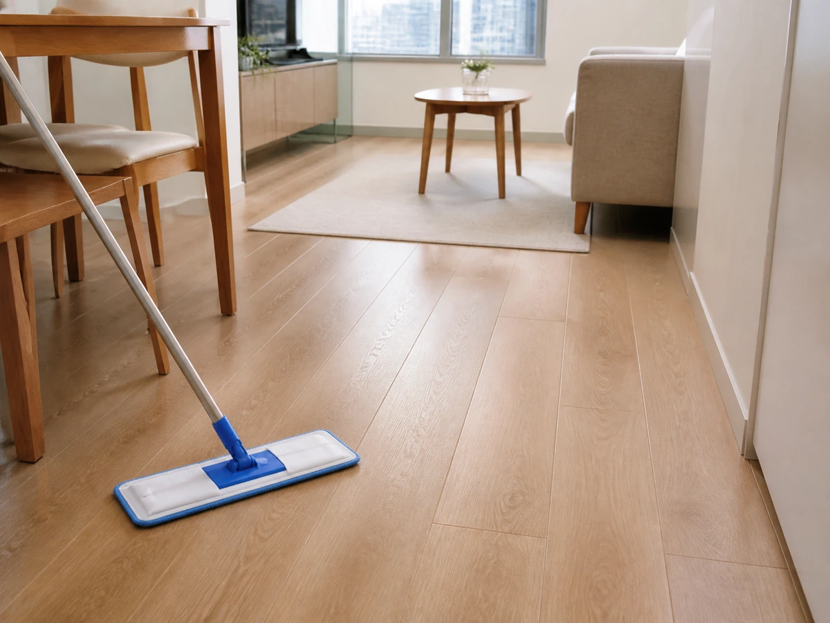 wood-look floor safe cleaning setup