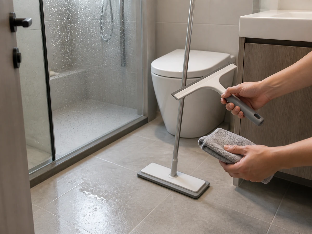 How to Dry Bathroom Surfaces after Use — clean, dry and safely restored result
