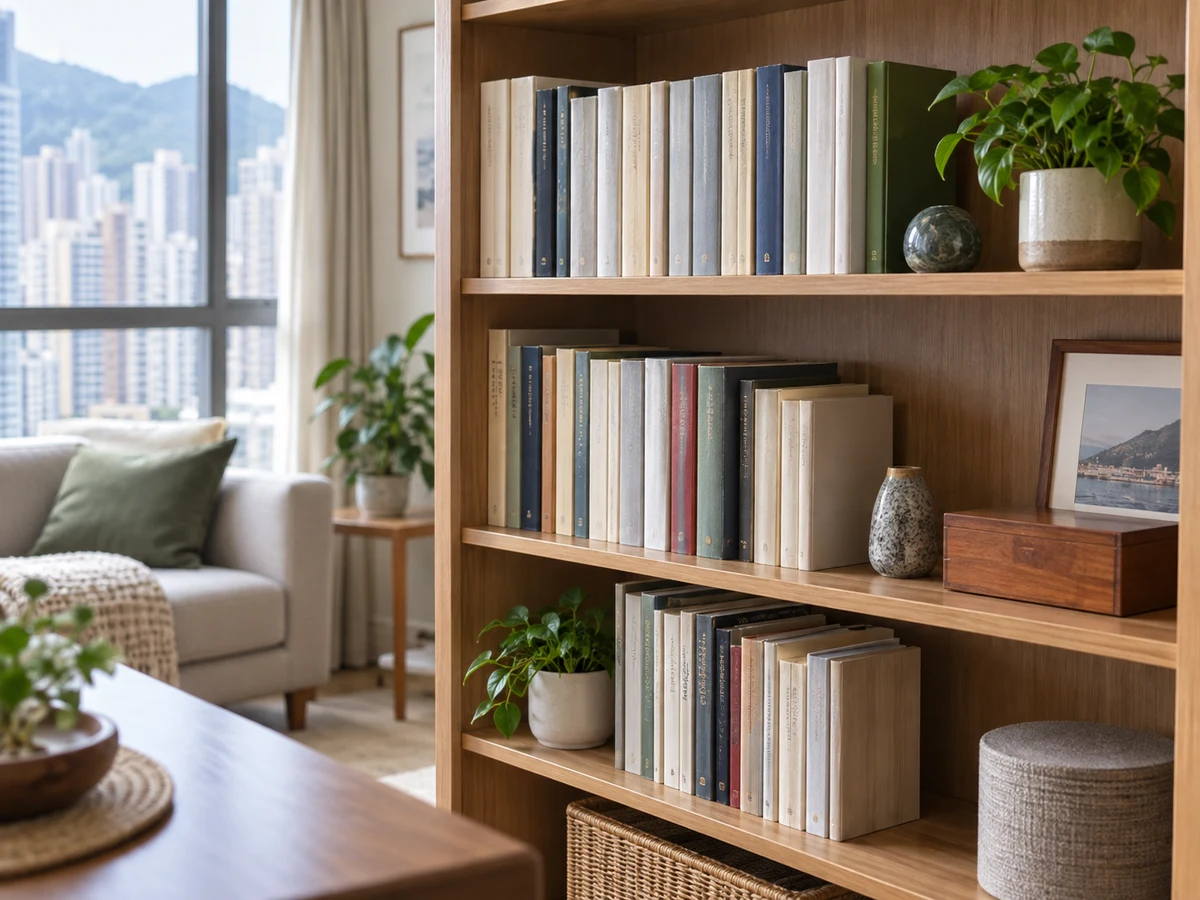 How to Dust Books and Bookshelves Safely — Items safely arranged after cleaning with no visible soil left on the surfaces