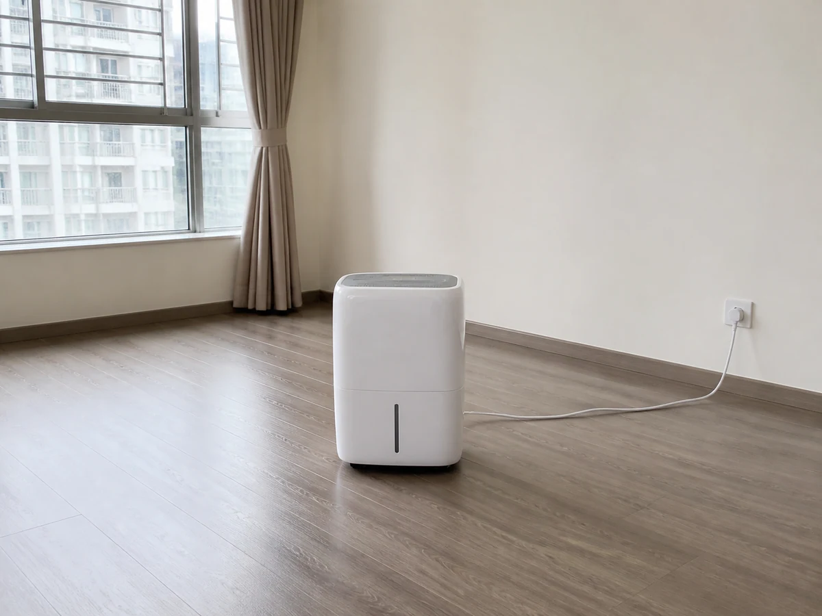 窗簾或家具阻塞抽濕機 — 按製造商要求保留完整電器四周氣流空間。