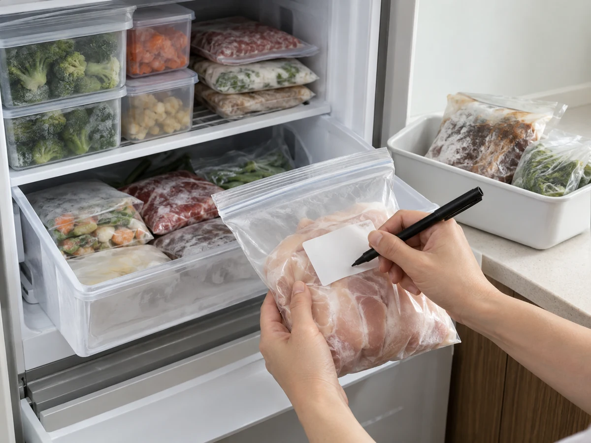 Organise Freezer Food and Rotate by Date: Check dates and packs
