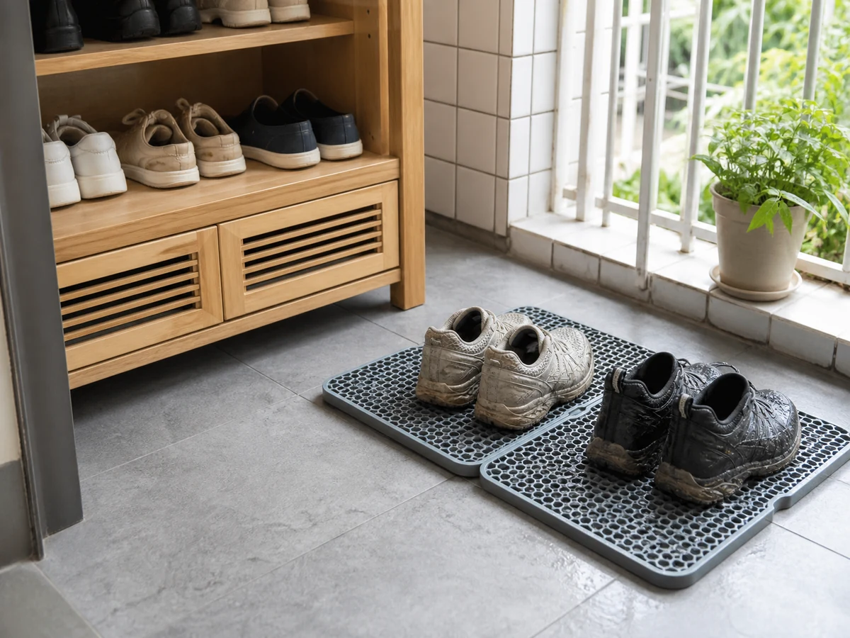 How to Organise a Shoe Cabinet and Reduce Odour: Separate dry and wet shoes