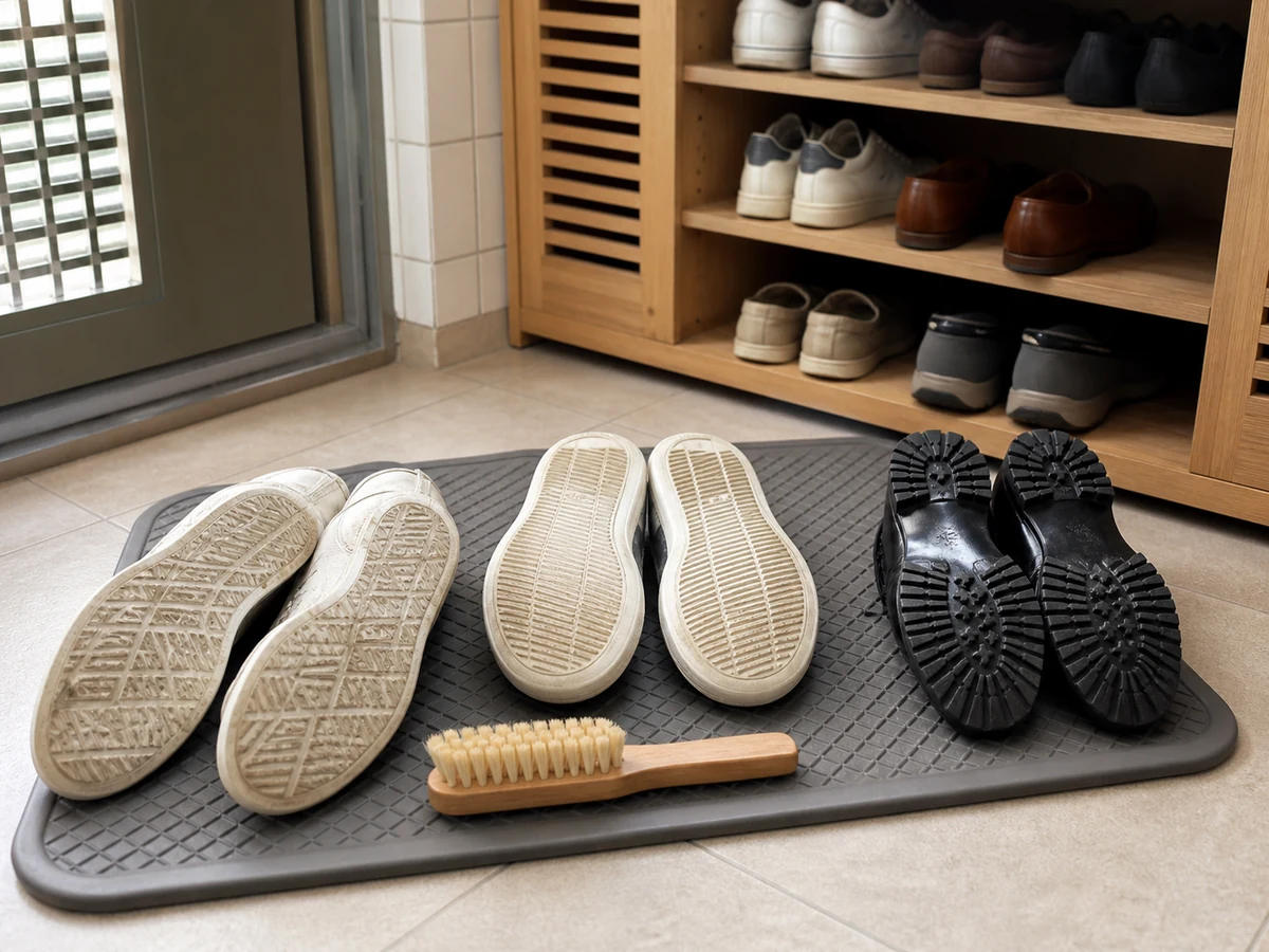 How to Organise a Shoe Cabinet and Reduce Odour: Clean each pair