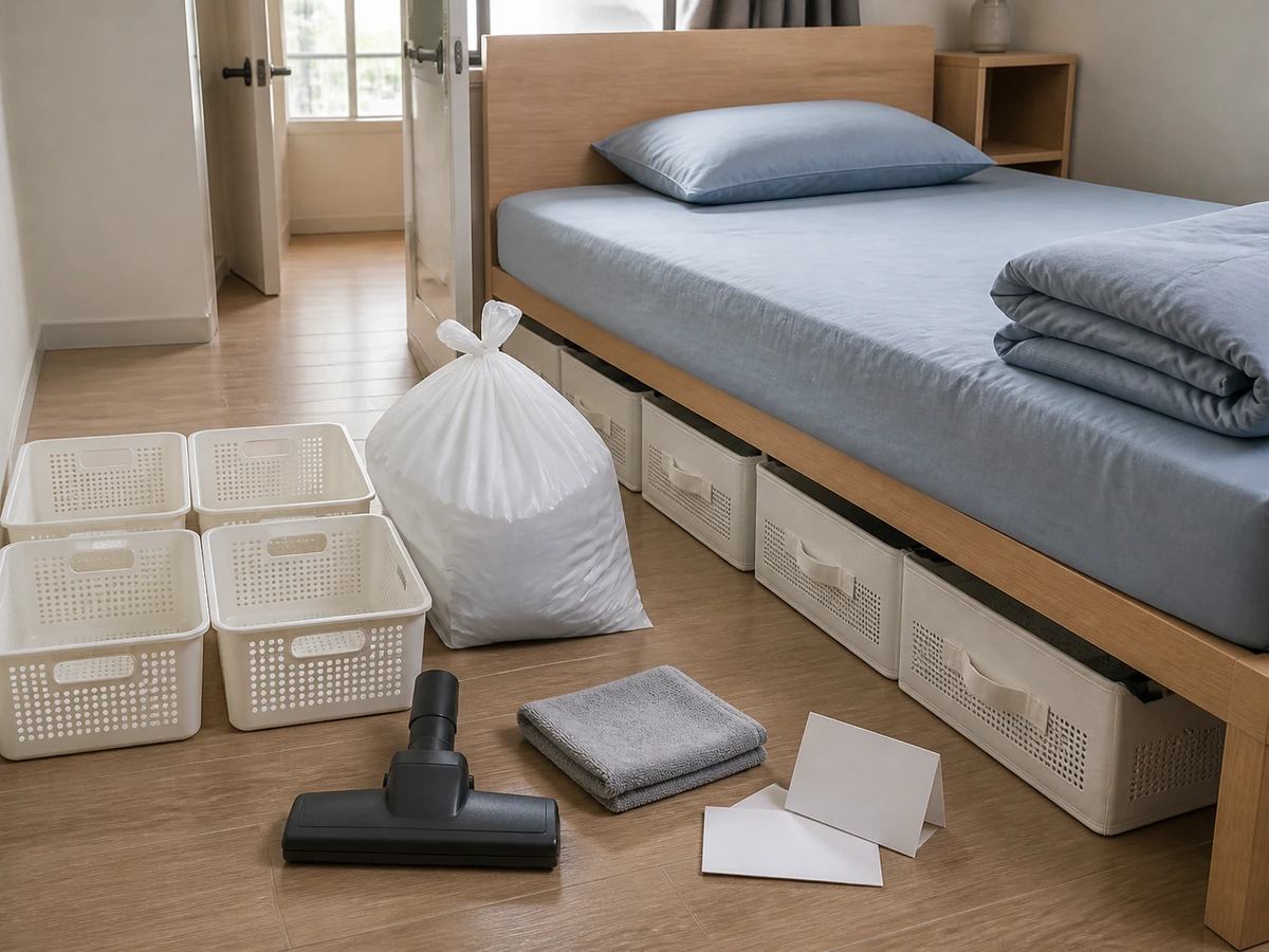 Cara Merapikan Kolong Tempat Tidur dan Kamar – peralatan yang aman
