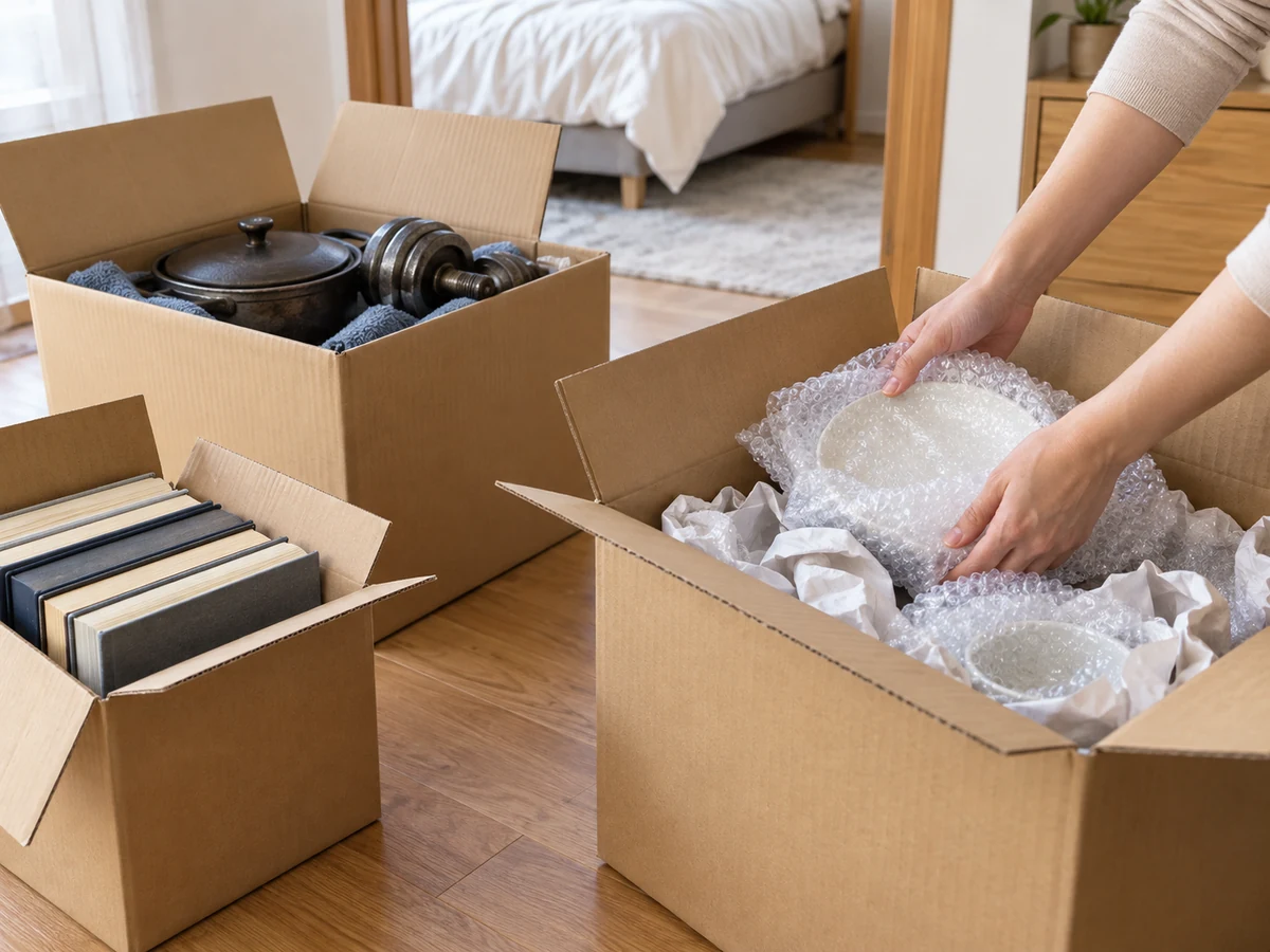 Mag-impake at Mag-label ng Moving Box ayon sa Kuwarto at Karupukan: Isang kuwarto at bigat bawat box