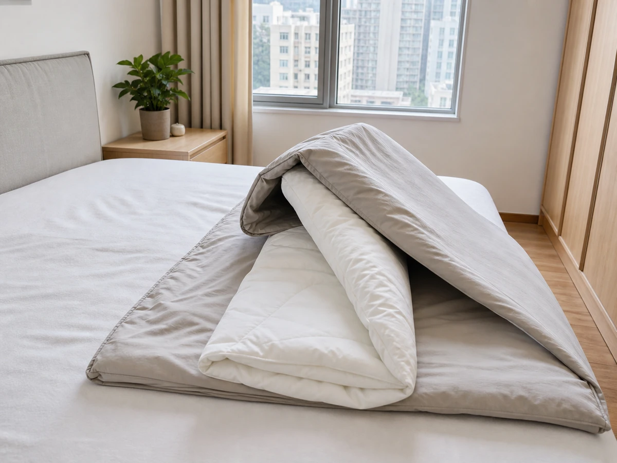 How to Put On a Duvet Cover Properly: Work the cover down