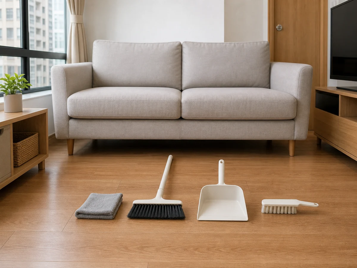 Using much water on upholstery or wood — Collect hair dry and use wet methods only where care guidance permits.