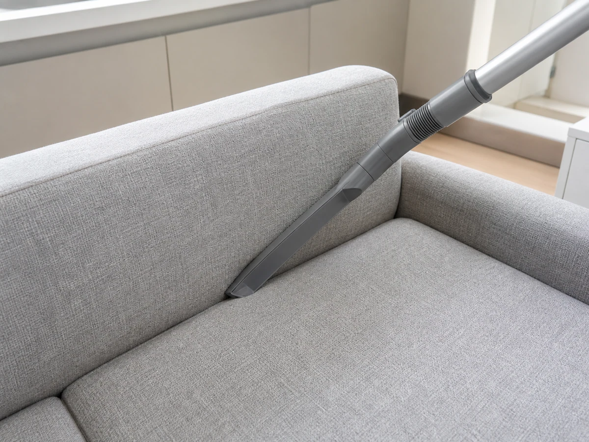How to Remove Pet Hair from a Sofa and Floor: Collect hair from higher sofa areas