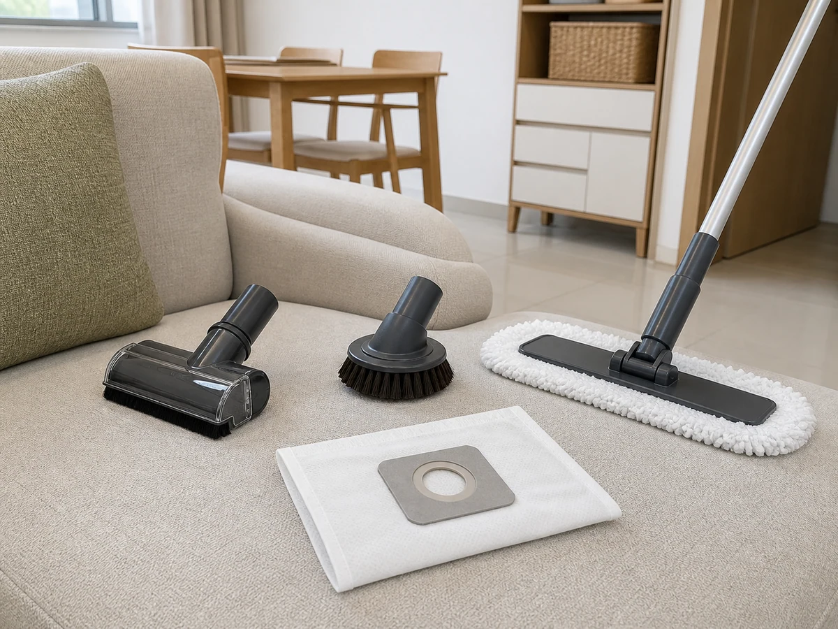 How to Remove Pet Hair from a Sofa and Floor — separated compatible tools