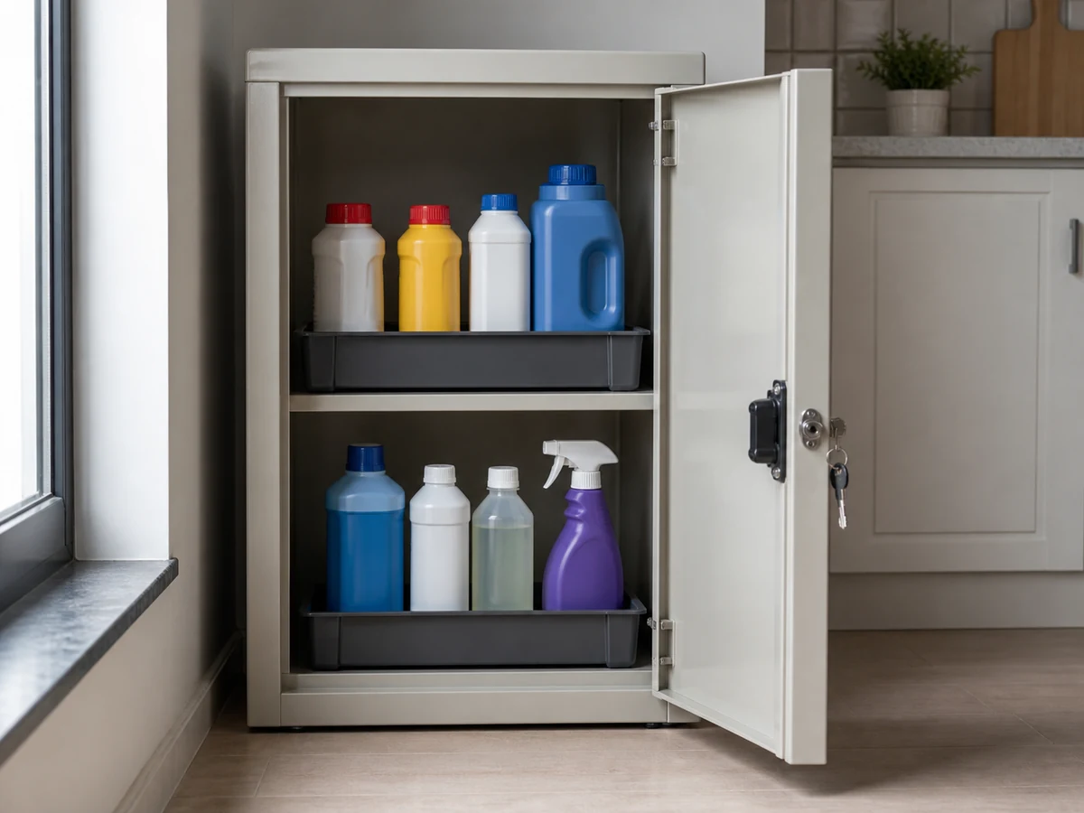 Combining products to save space — Keep every product separate; never mix or top up another product container.