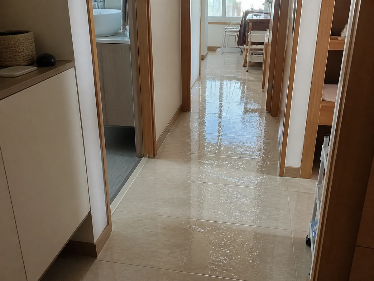 Leaving a wet floor without warning. — Mark or block the area, keep a route and wait until dry.