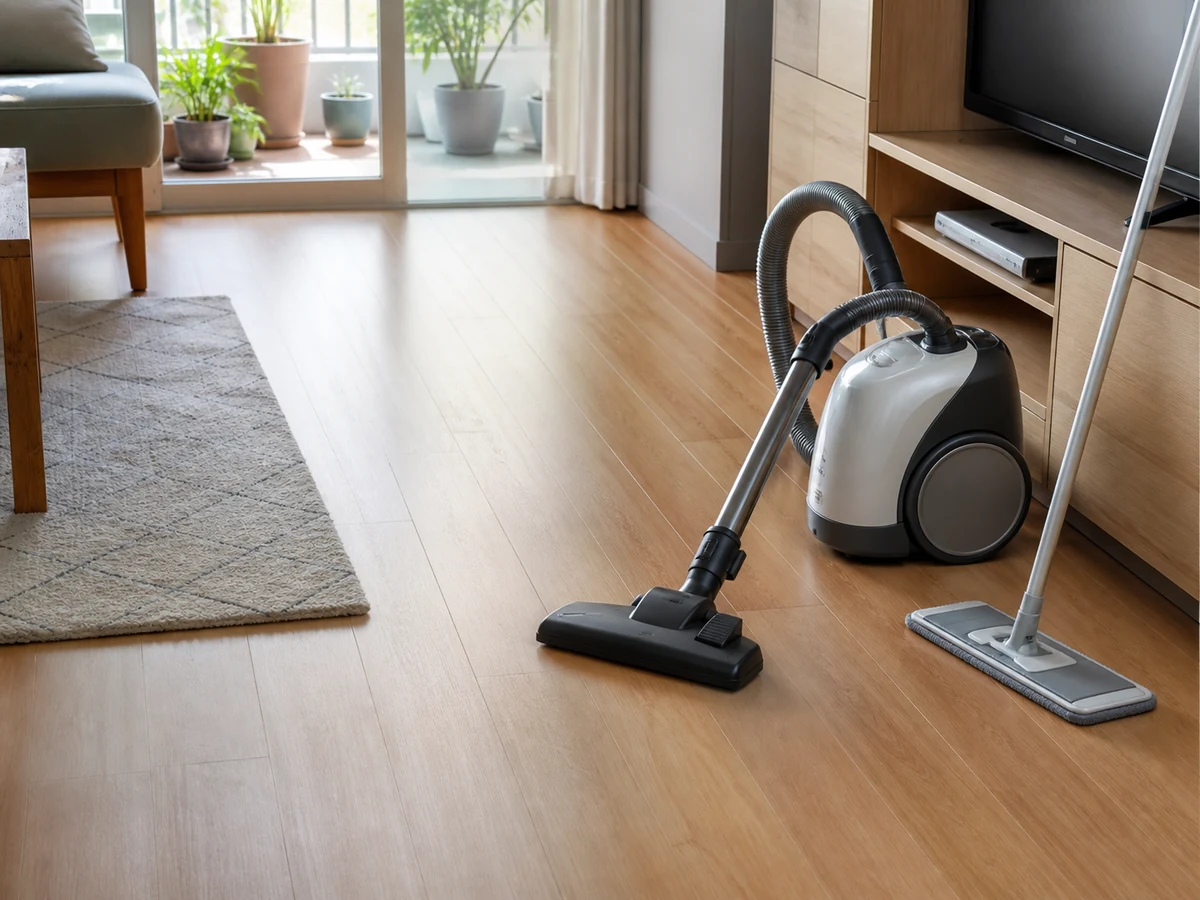 The Correct Order for Vacuuming and Mopping: Clear the area and choose tools