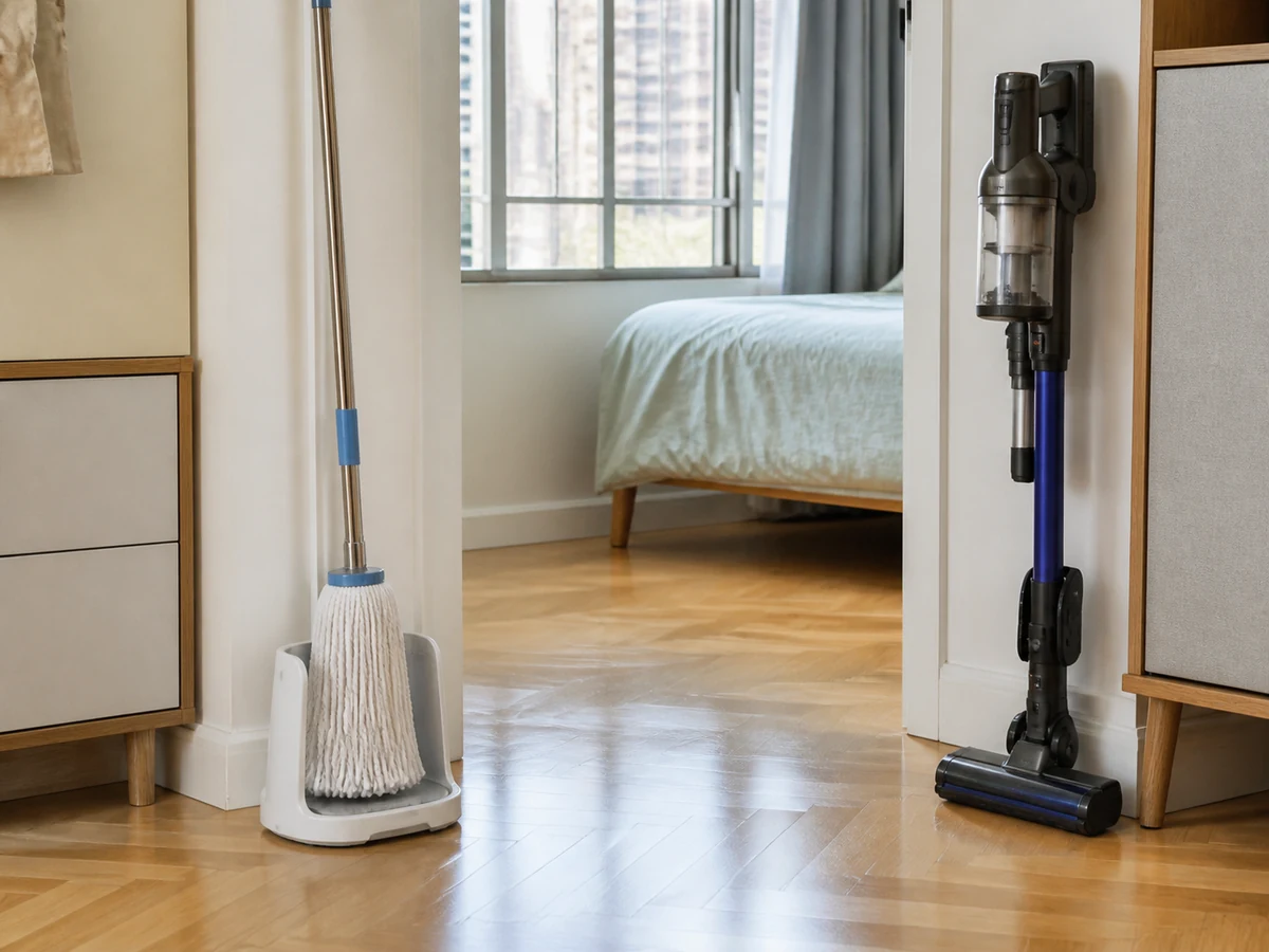 The Correct Order for Vacuuming and Mopping: Dry and finish