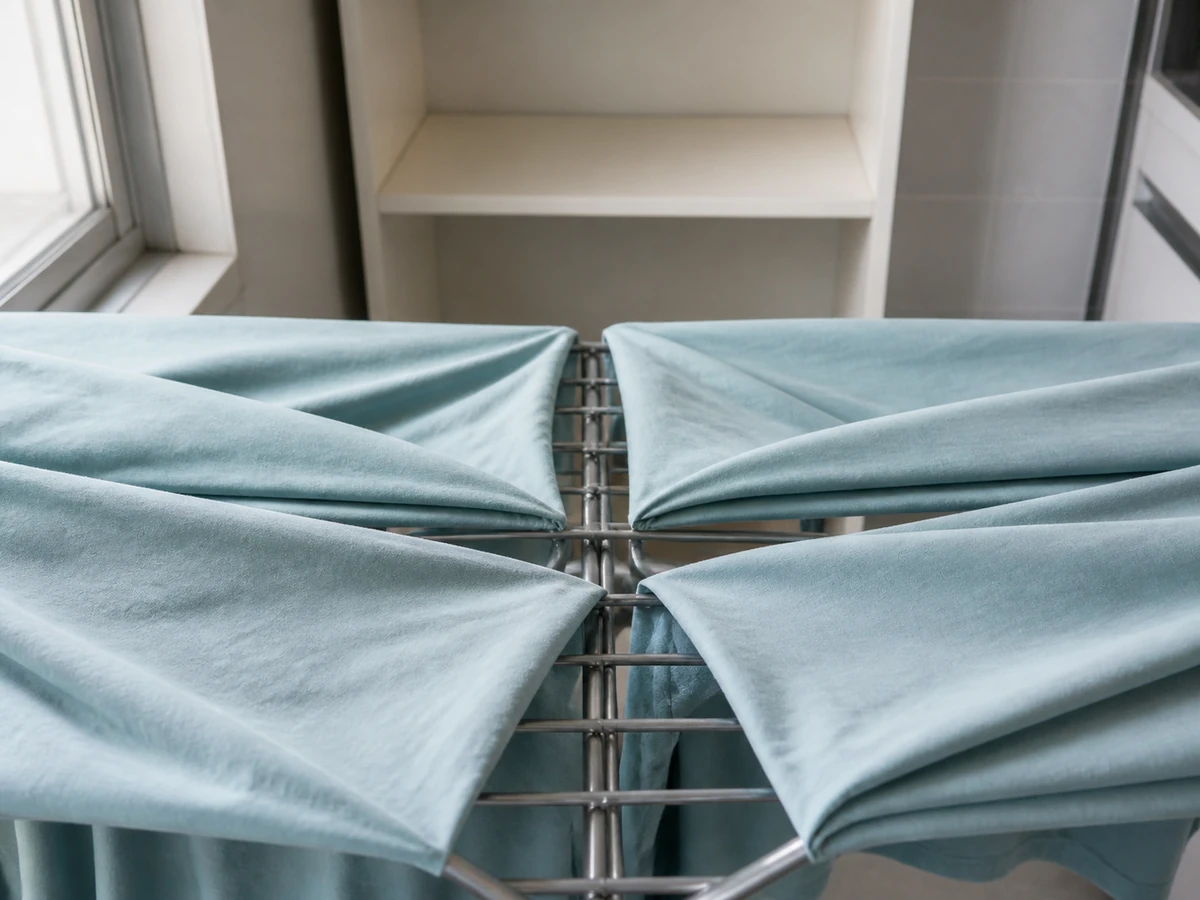 Using or storing bedding with damp folds — Open and check corners and folds until fully dry.