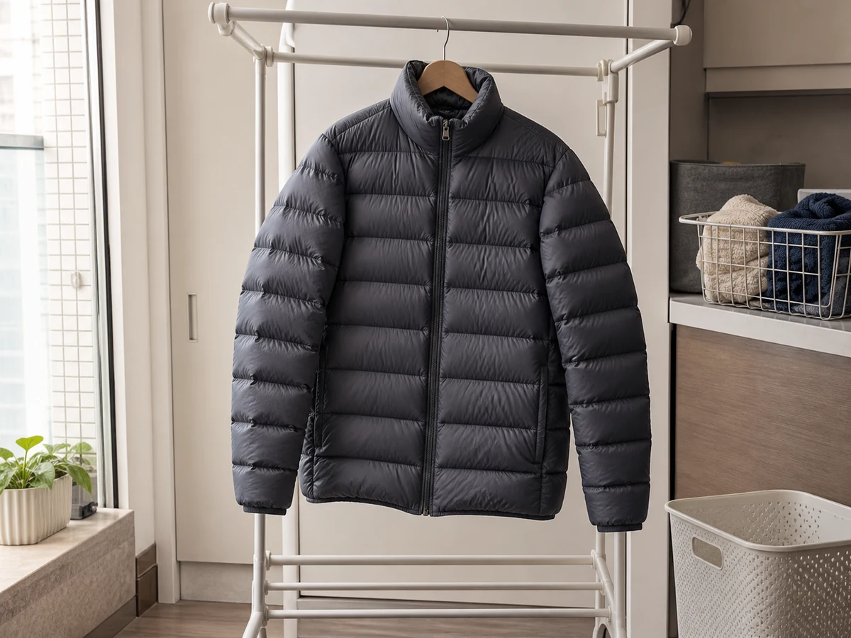 Safe dry completed Hong Kong home scene for wash a down jacket
