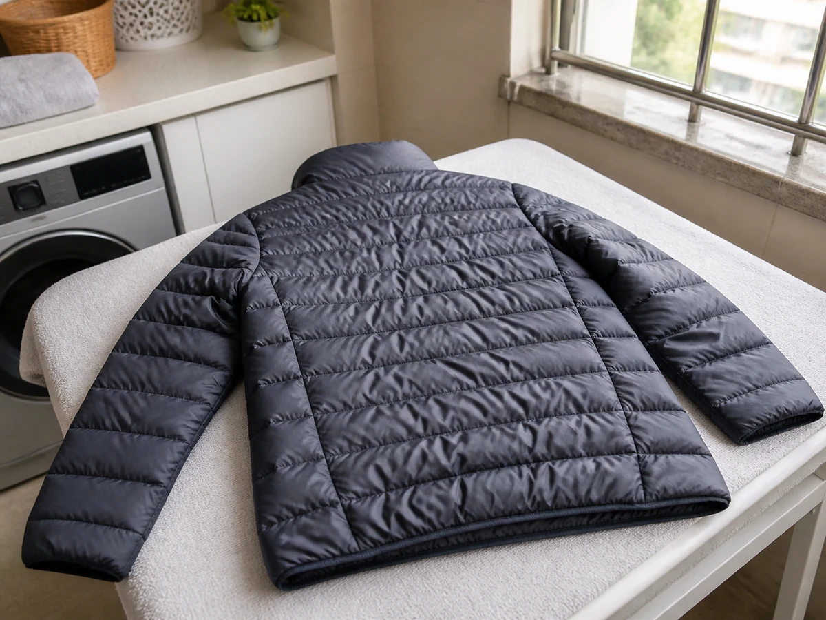 Wash a Down Jacket: Check label and damage