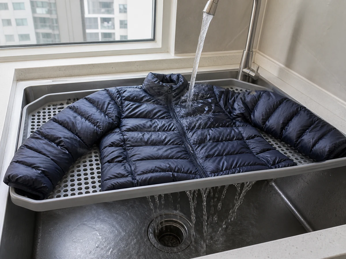 Wash a Down Jacket: Rinse thoroughly