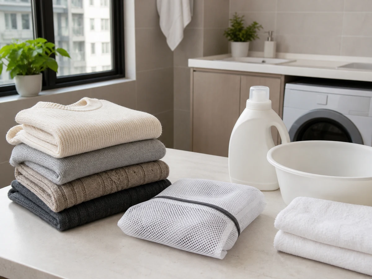 Maayos na safe tools para sa labhan ang sweaters at knitwear