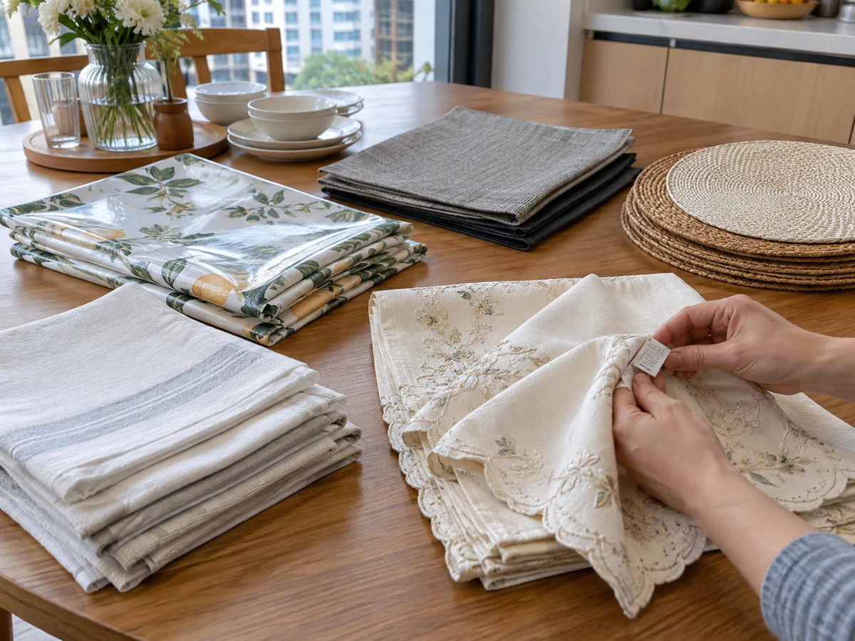 Cara Mencuci Taplak Meja dan Alas Makan Kain: Pisahkan bahan linen meja