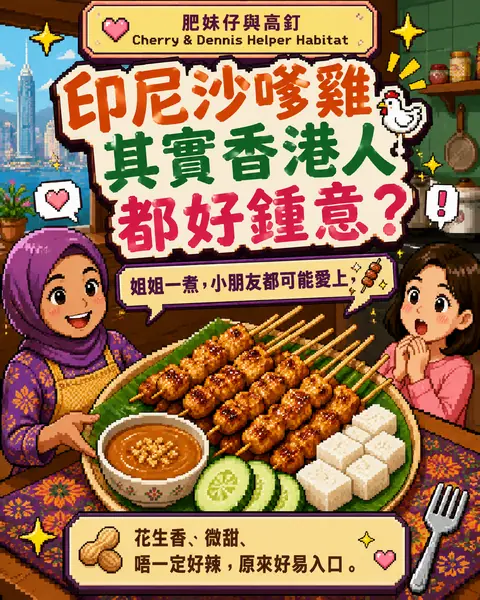 印尼沙嗲雞其實香港人都好鍾意？姐姐一煮，小朋友都可能愛上圖解封面