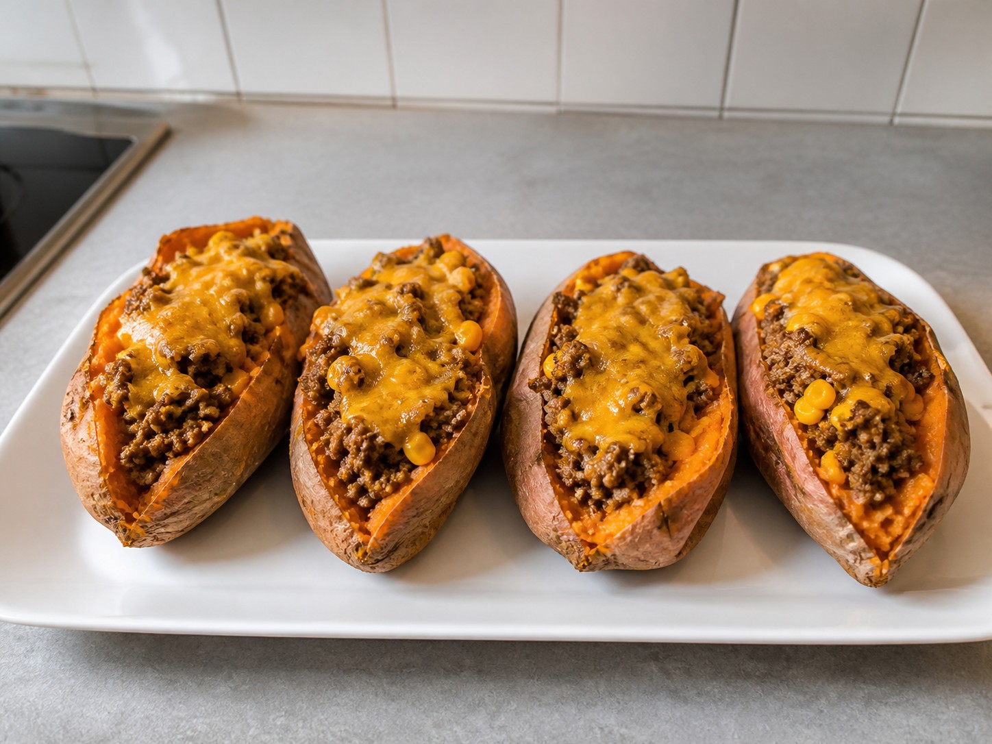Ubi Jalar Isi Taco Daging Sapi — finished dish
