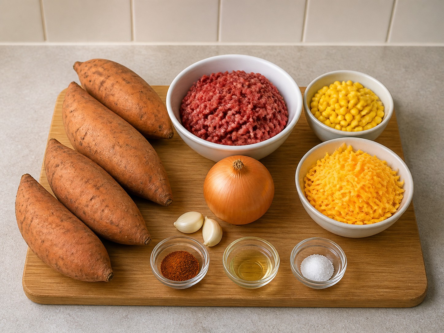 Amerikanong Kamote na Pinalamanan ng Taco Beef — ingredients overview