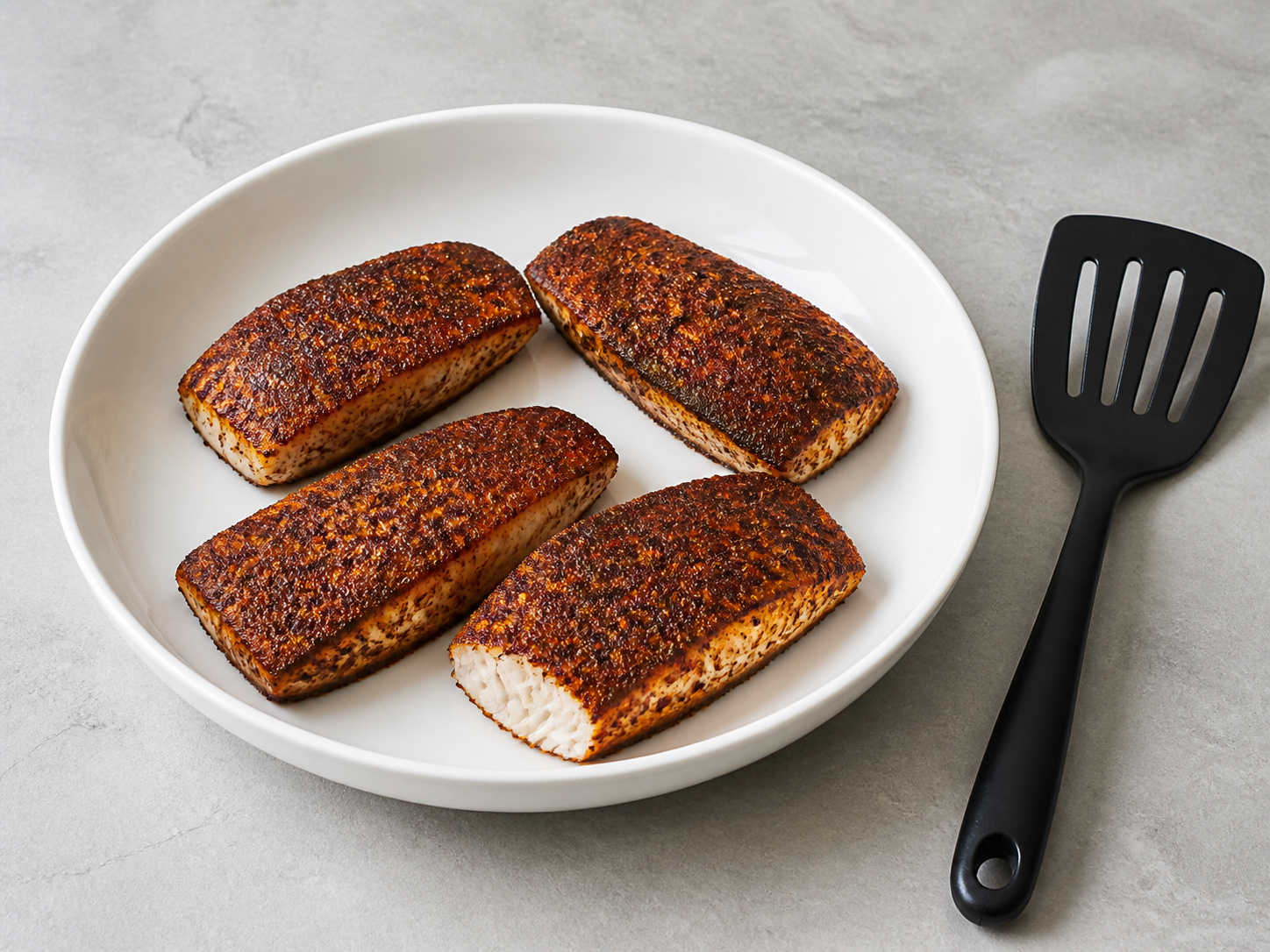 Amerikanong Blackened Fish Rice na may Corn Salsa — Pahingahin ang isda nang dalawang minuto