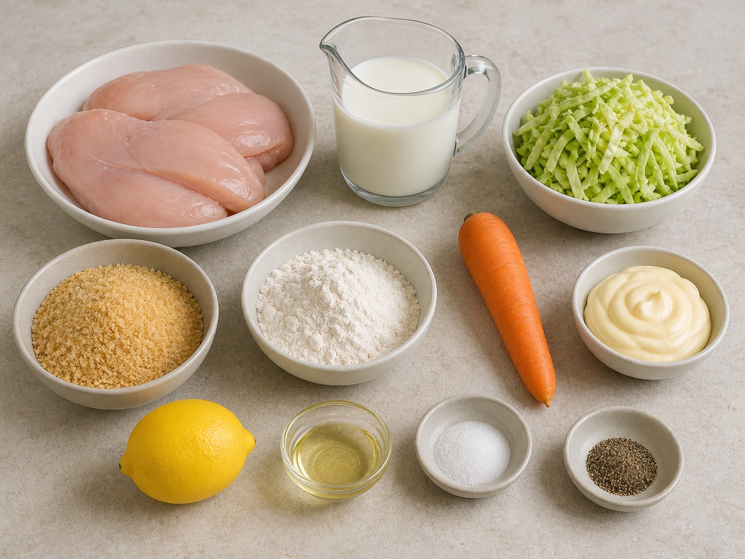 Ayam Buttermilk Panggang Renyah dengan Selada Kol — ingredients overview