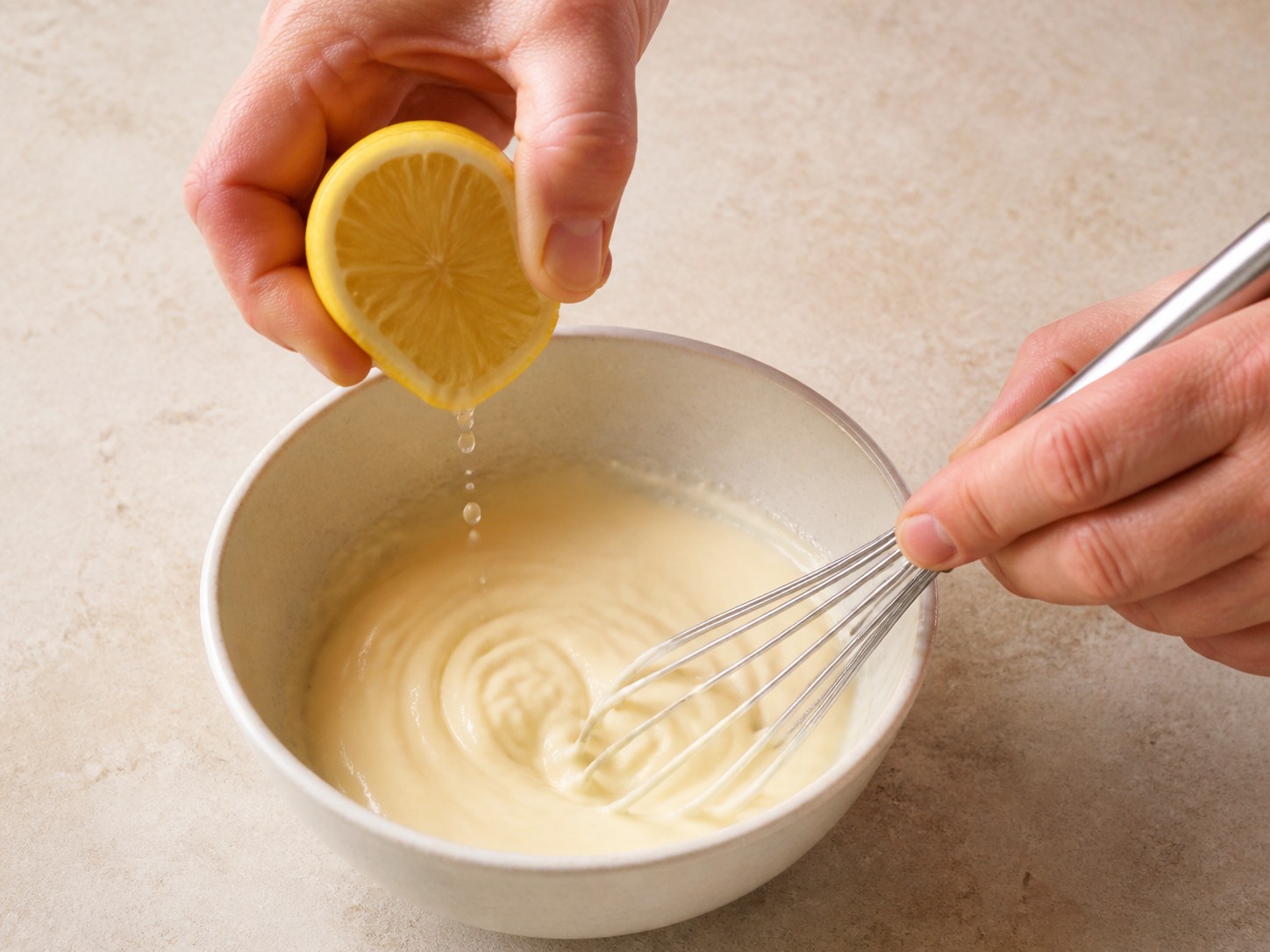 Ayam Buttermilk Panggang Renyah dengan Selada Kol — Campurkan mayones dengan air lemon