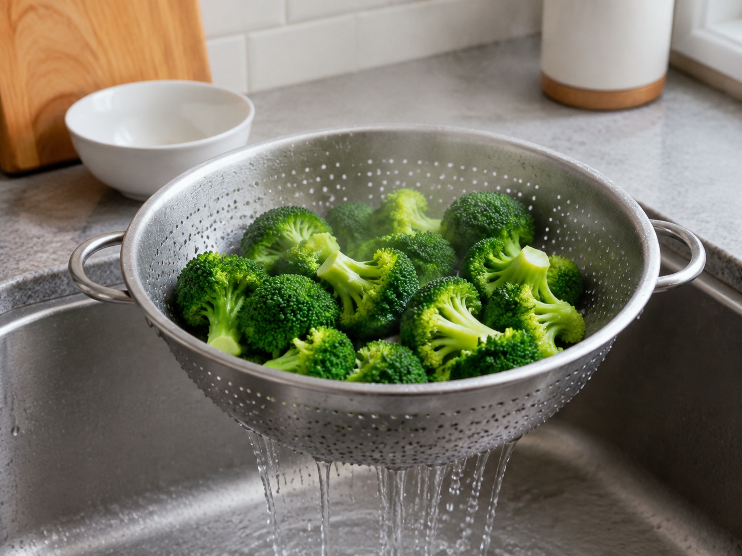 American Chicken, Broccoli at Rice Casserole — I-blanch ang broccoli: Pakuluan ang broccoli nang 2 minuto at patuluin.
