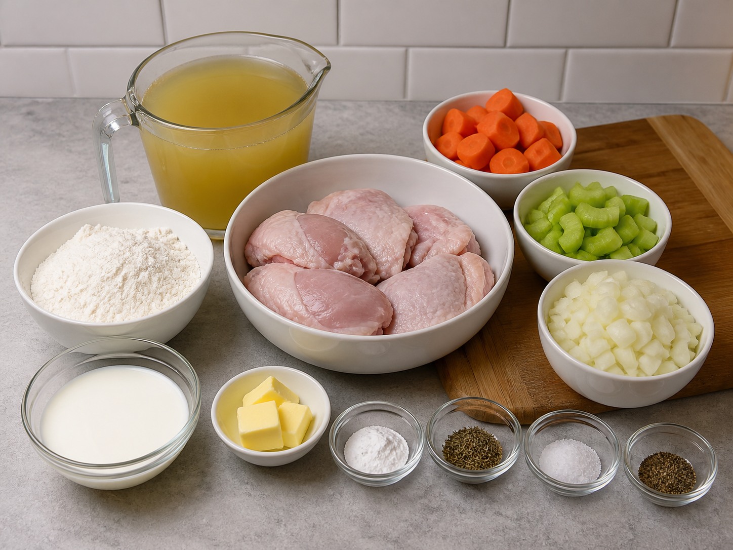 美式雞肉麵糰燉鍋 — ingredients overview