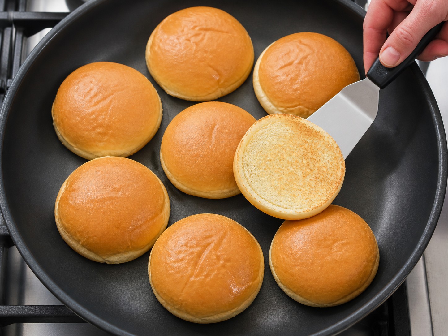 American Salmon Burgers with Cucumber Dill Sauce — Split and lightly toast the buns