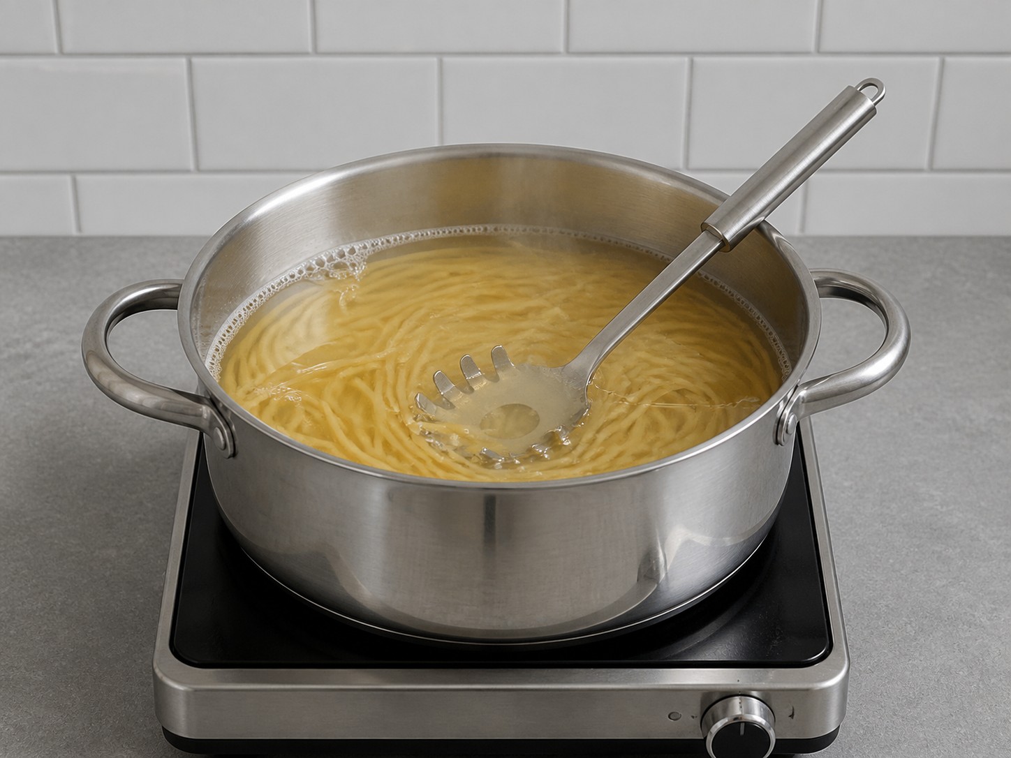 Amerikanong Turkey Tetrazzini na may Kabute — Pakuluan ang spaghetti hanggang al dente