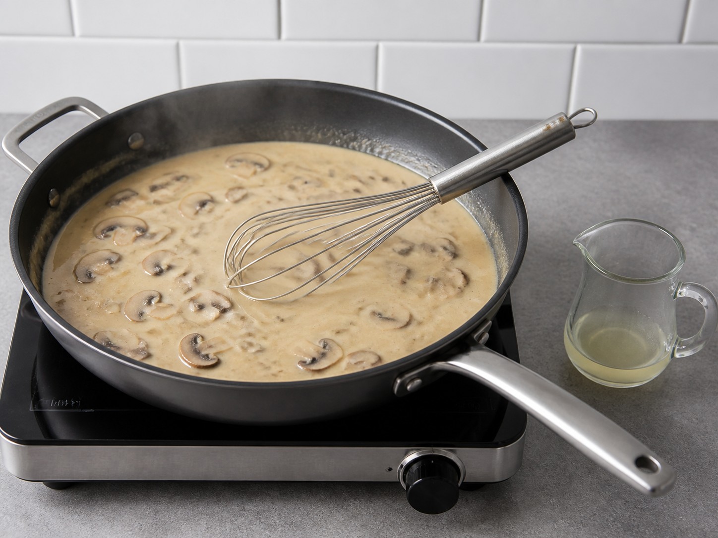 Amerikanong Turkey Tetrazzini na may Kabute — Unti-unting ihalo ang sabaw hanggang pino
