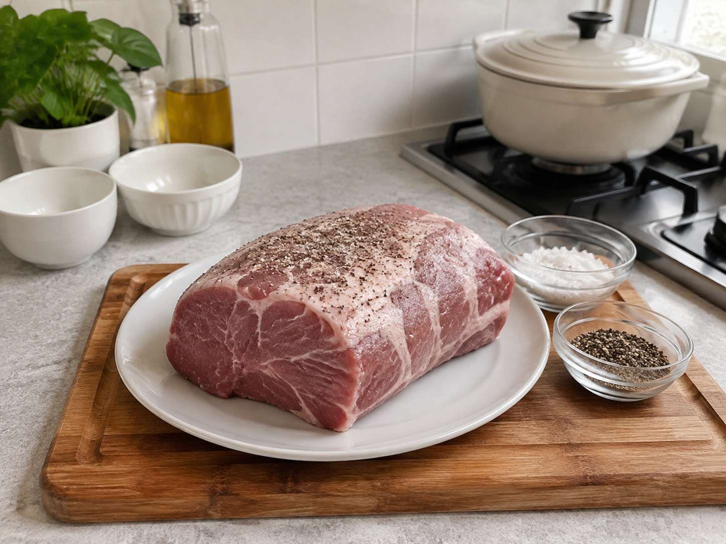 奧地利杏桃醬焗豬肉 — 豬肉以鹽和黑椒調味