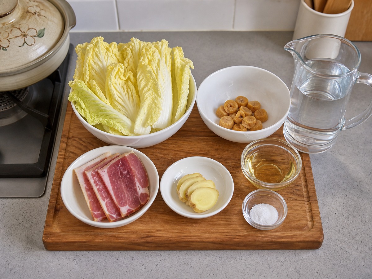 上湯浸娃娃菜 — 材料總覽