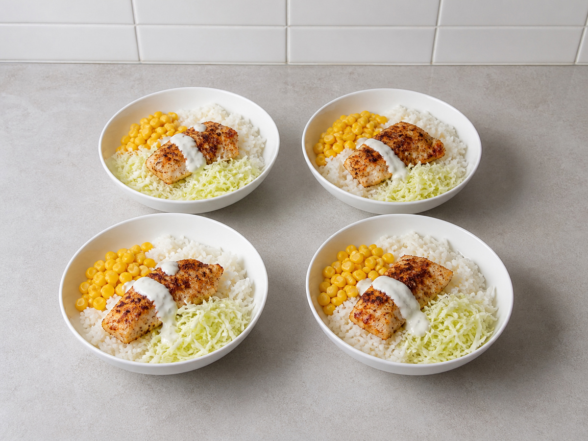 焗白身魚墨西哥餅飯碗: 組合菜式